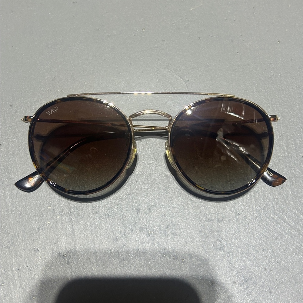 (NEW) Gold and Brown Polarized Sunglasses